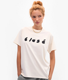 Clare V Womens Novelty Knit Tops XSmall / Cream Cotton/Linen Blase Original Tee