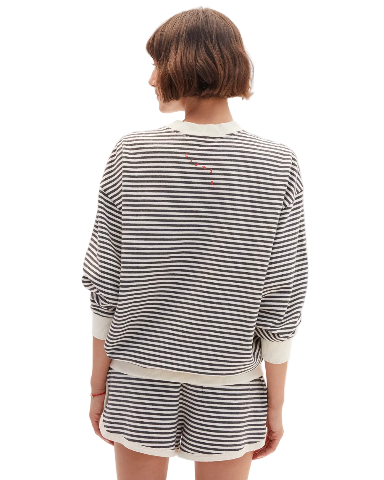 Clare V Womens Sweaters Oversized Sweatshirt - Stripes