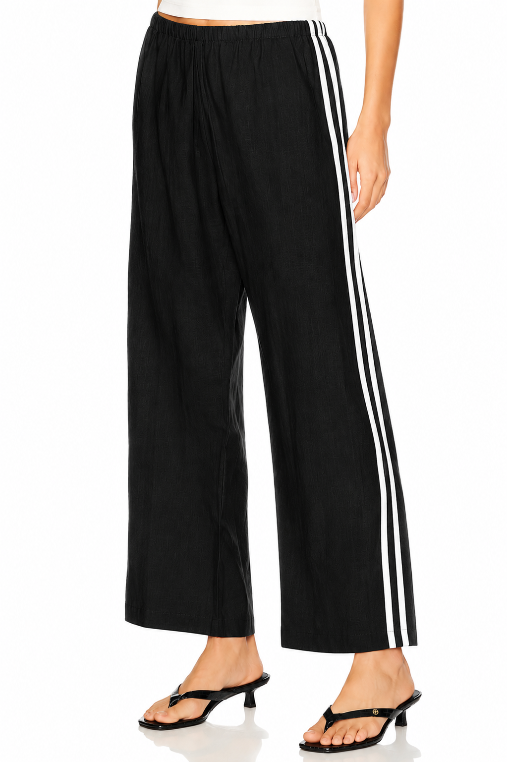 Donni. Womens Bottoms The Linen Crop Racer Stripe Pant