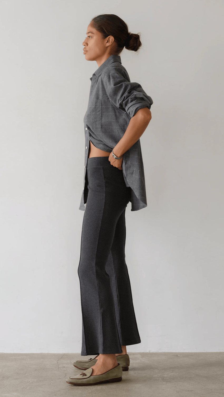 Donni. Womens Bottoms The Rib Kick Flare