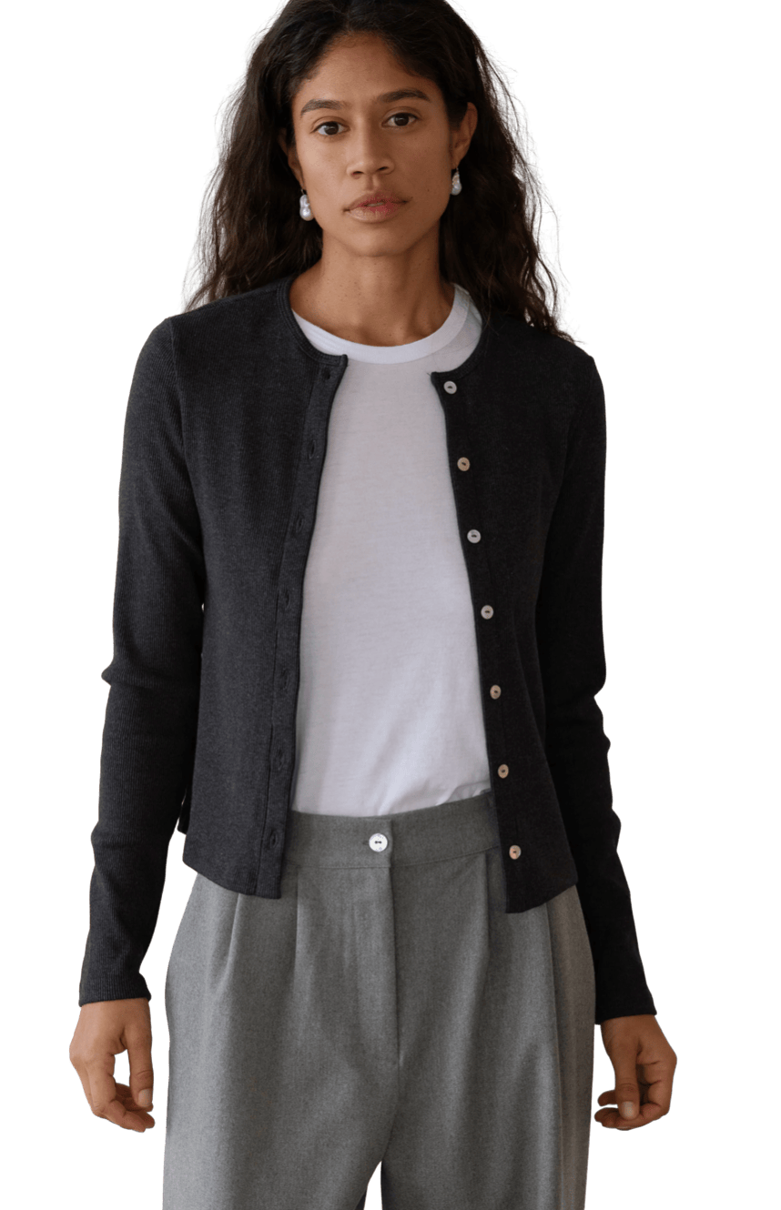 Donni. Womens Sweaters The Rib Cardi