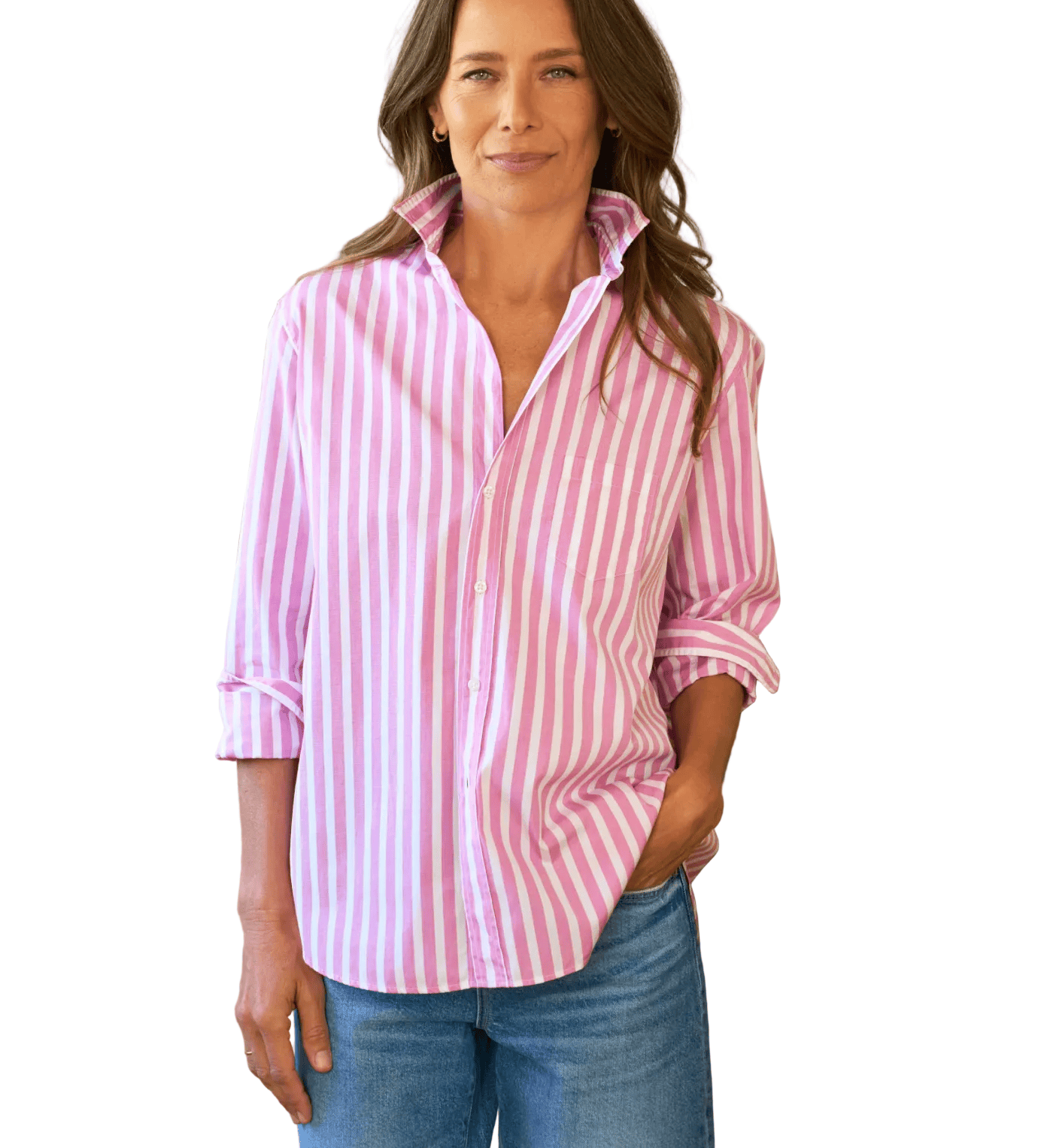 Frank & Eileen Womens Novelty Tops Eileen - Pink Stripe