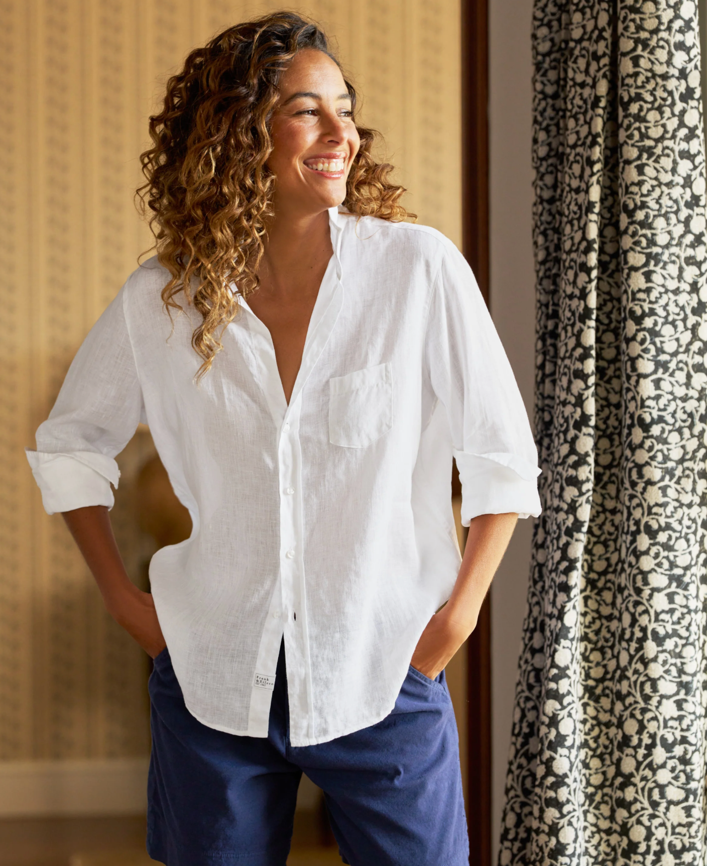 Frank & Eileen Womens Novelty Tops Eileen - Relaxed Button-Up Shirt