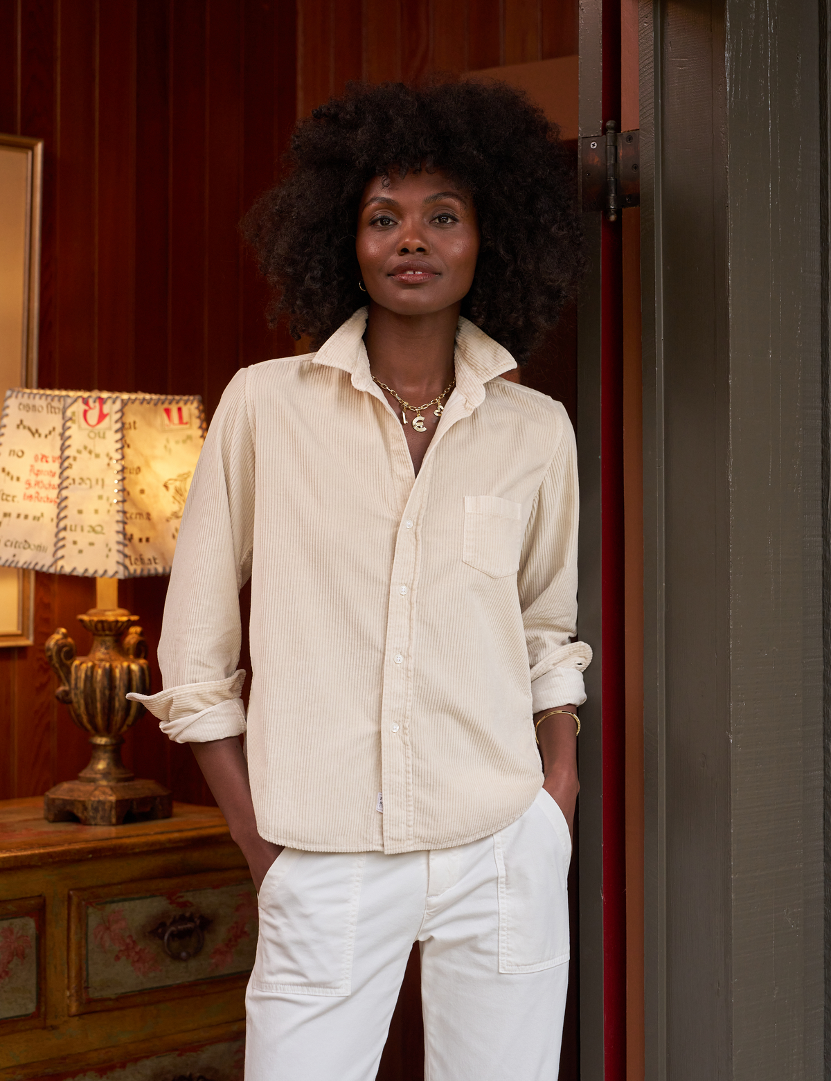 Frank & Eileen Womens Novelty Tops Eileen - Relaxed Button-Up Shirt