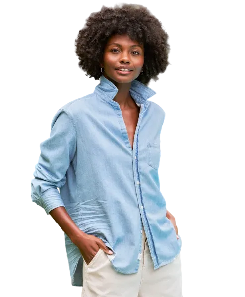 Frank & Eileen Womens Novelty Tops Relaxed Button-Up Shirt