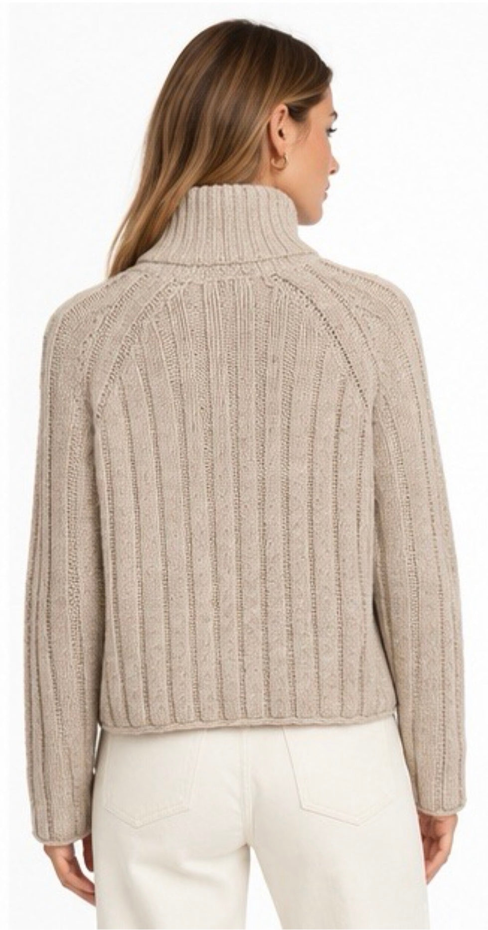 Frank & Eileen Womens Sweaters Cotswold Cable Knit Turtleneck, image 2 of 3
