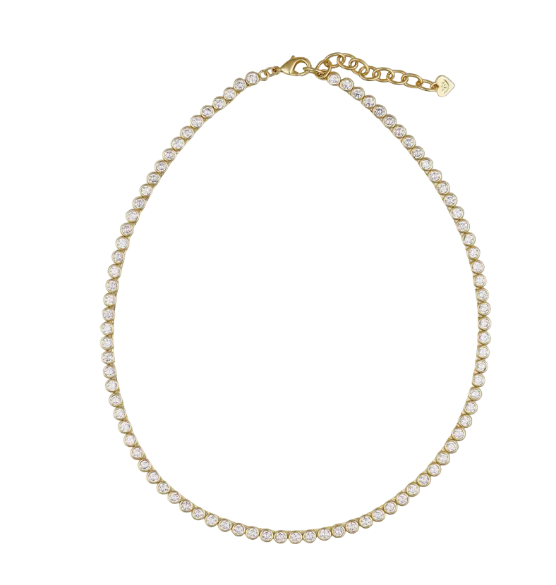 HART Womens Jewelry Bezel Tennis Necklace