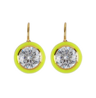 HART Womens Jewelry Chartreuse Enamel Bezel Drop Earring
