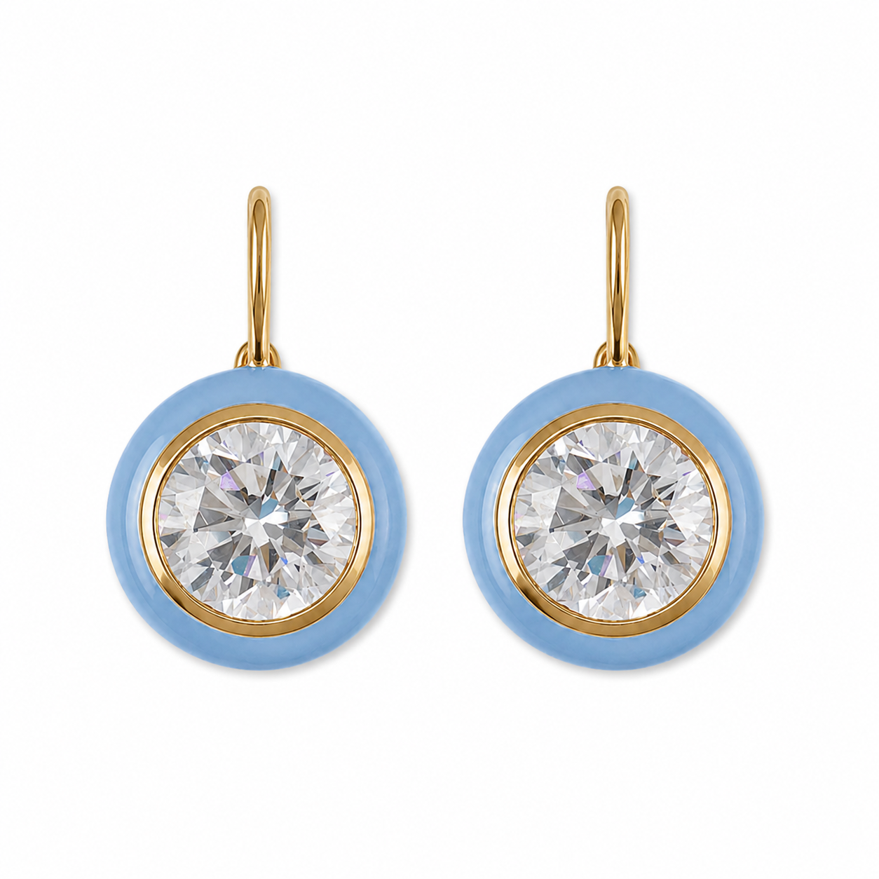 HART Womens Jewelry Enamel Bezel Drop Earring