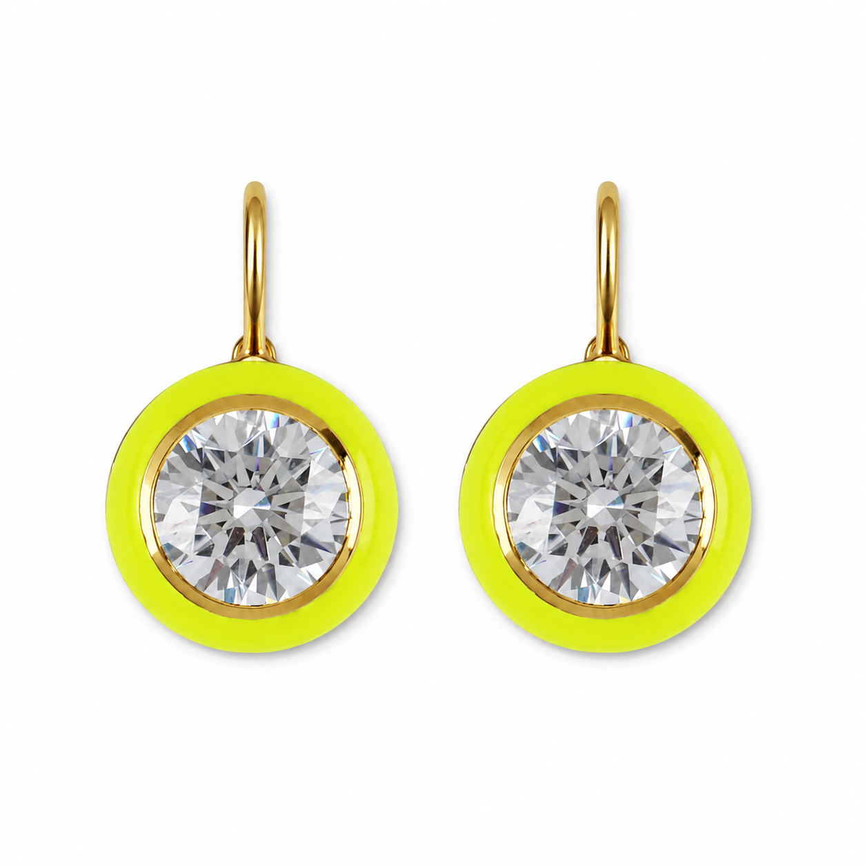 HART Womens Jewelry Enamel Bezel Drop Earring