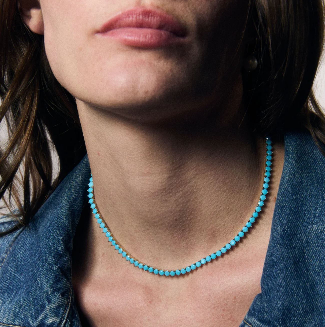 HART Womens Jewelry Turquoise Tennis Necklace