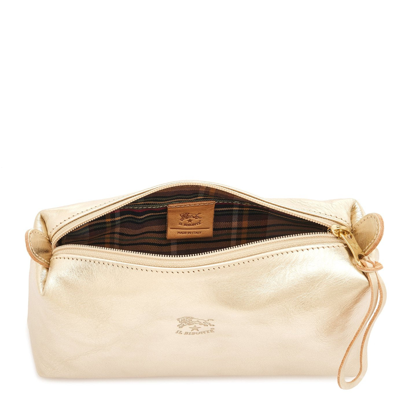 IL BISONTE Womens Accessories Classic Pouch - Metallic Platinum