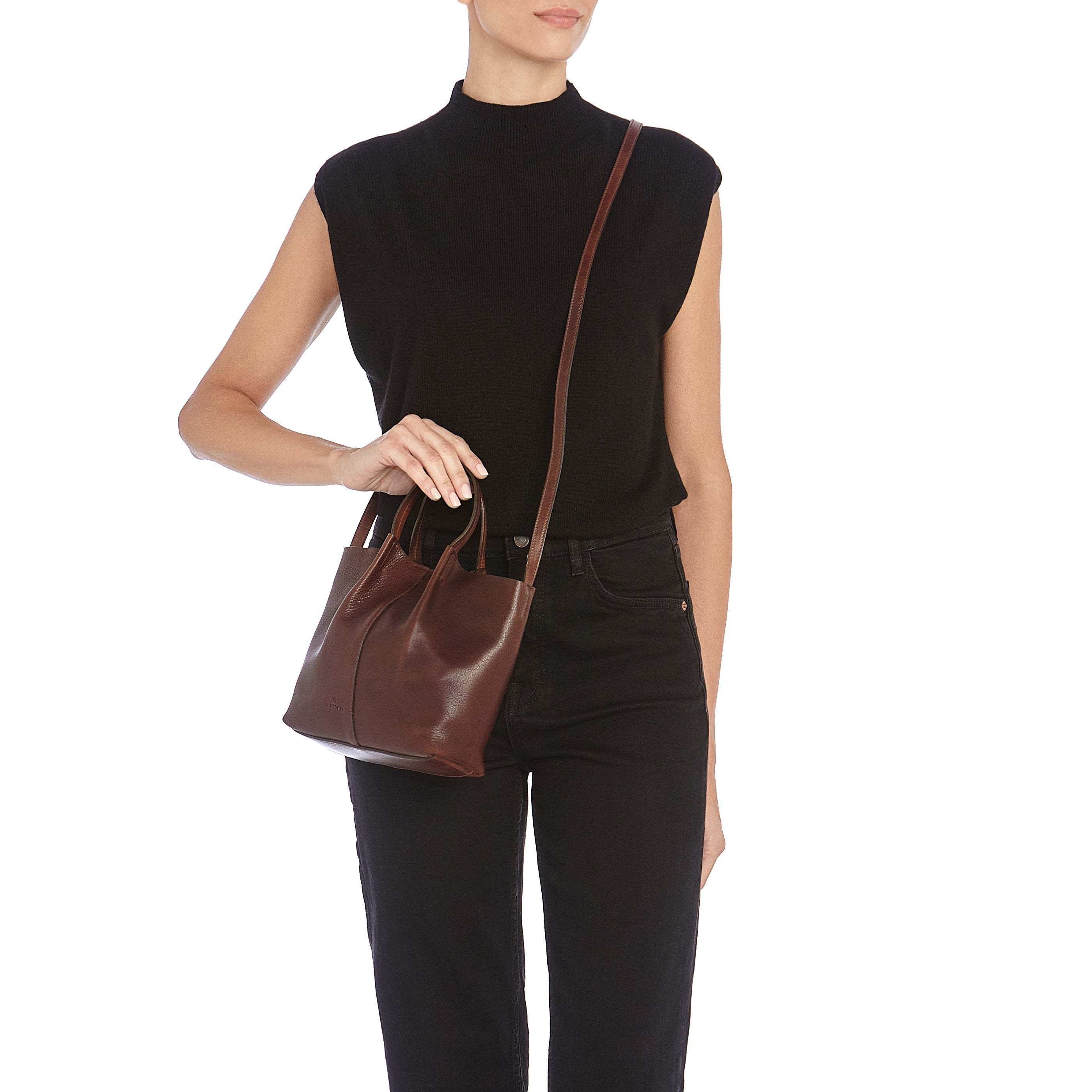 IL BISONTE Womens Accessories Nina Crossbody - Coffee