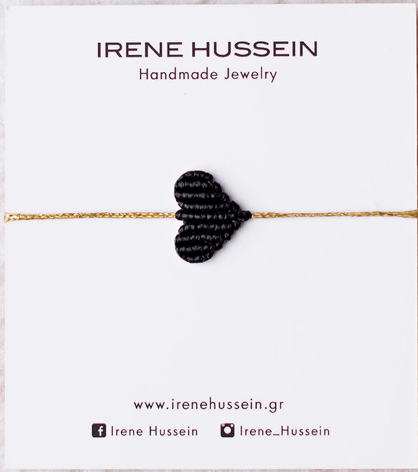 Irene Hussein Womens Jewelry Heart Bracelet - Black