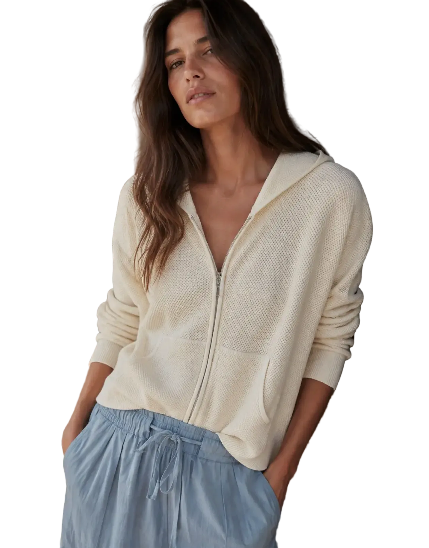 J.A.K. Womens Sweaters Small / Ecru Celia Zip Sweater