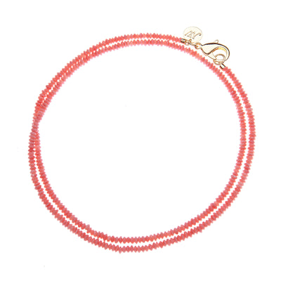 Jane Win Womens Jewelry Double Wrap Beaded Necklace - Peachy Coral