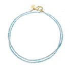Jane Win Womens Jewelry Double Wrap Diamond Cut Beaded Necklace - Aquamarine
