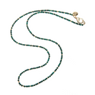 Jane Win Womens Jewelry Double Wrap Diamond Cut Beaded Necklace - Malachite and Gold