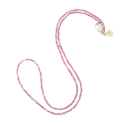 Jane Win Womens Jewelry Double Wrap Diamond Cut Beaded Necklace - Pink Tourmaline