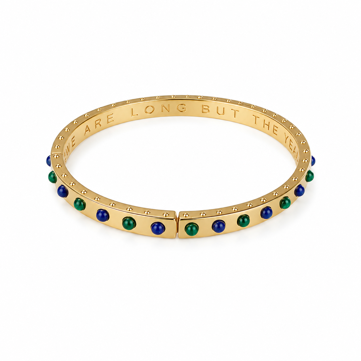 Jane Win Womens Jewelry Forever Time Flies Bangle in Lapis and Malachite