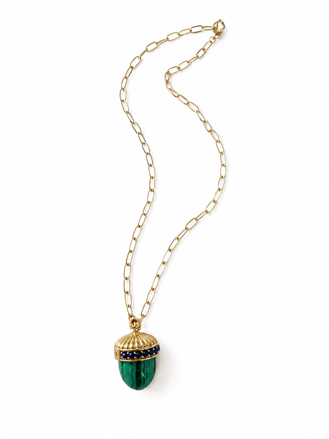 Jane Win Womens Jewelry Hope Acorn Pendant in Malachite