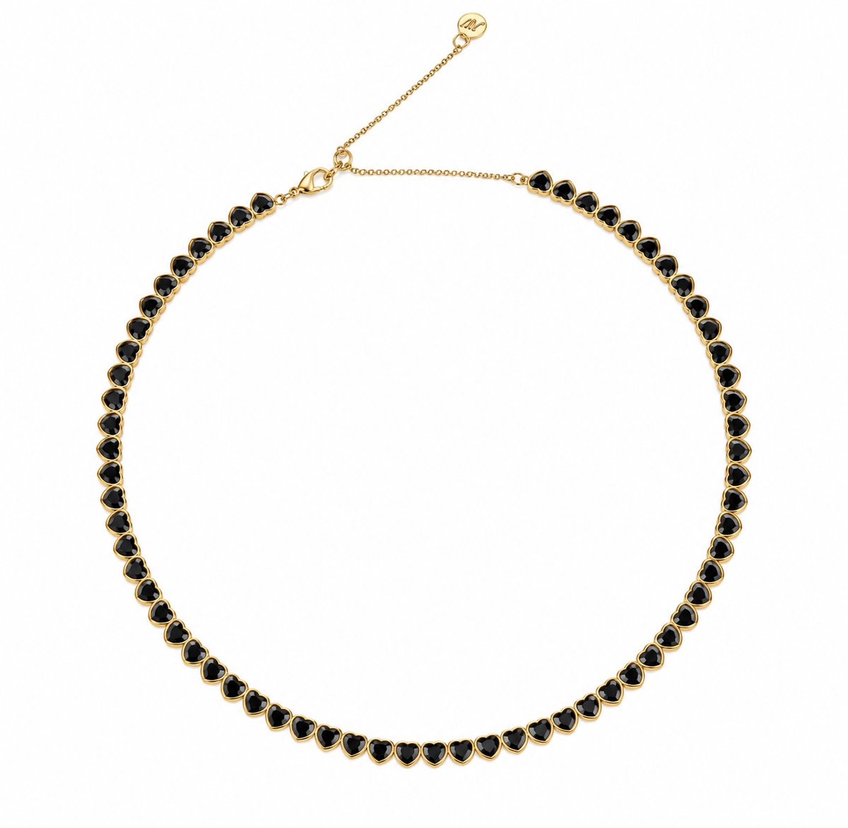 Jane Win Womens Jewelry Made From Love Tennis Necklace in Black