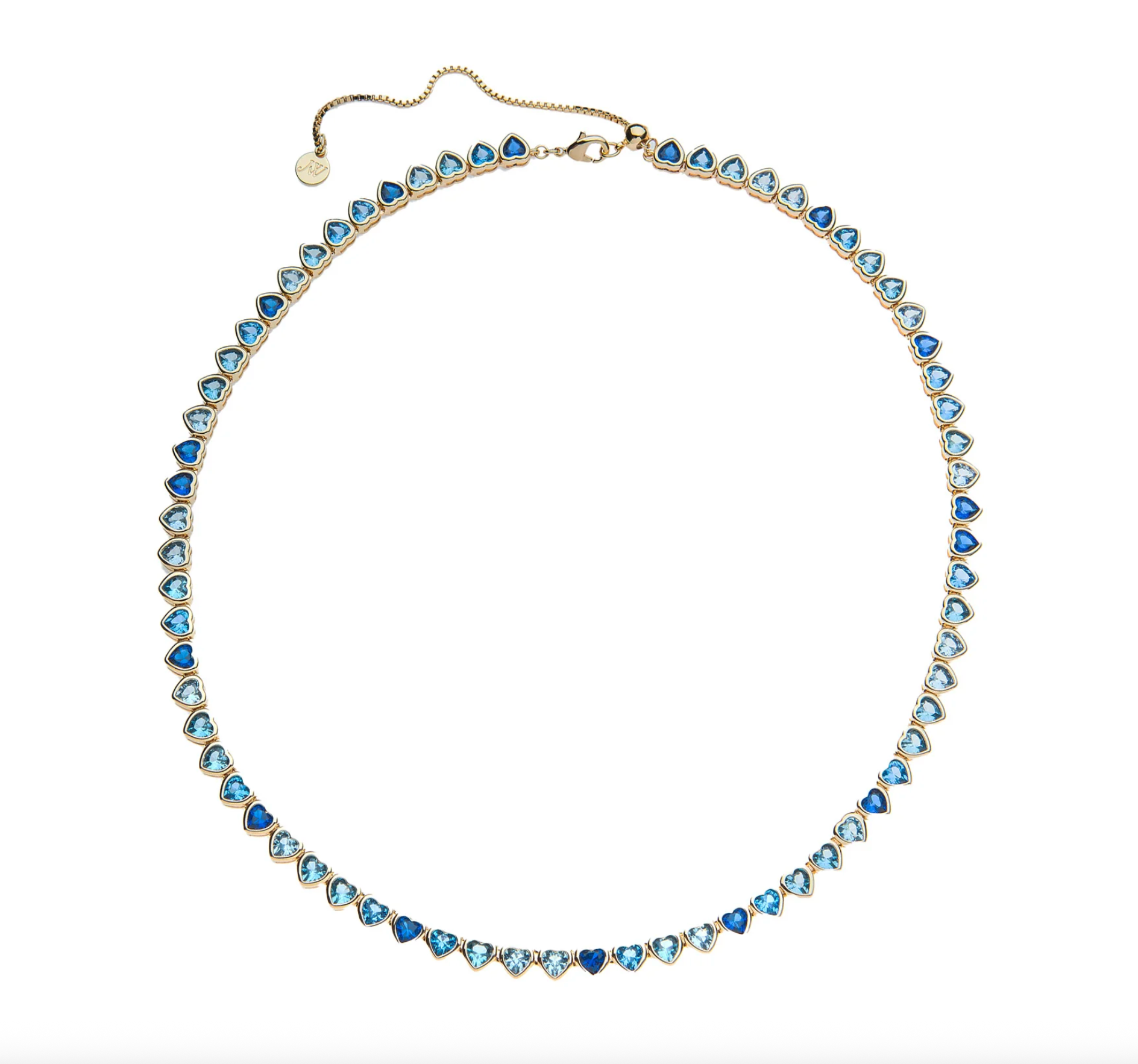 Jane Win Womens Jewelry Made From Love Tennis Necklace in Ocean Blue Ombre