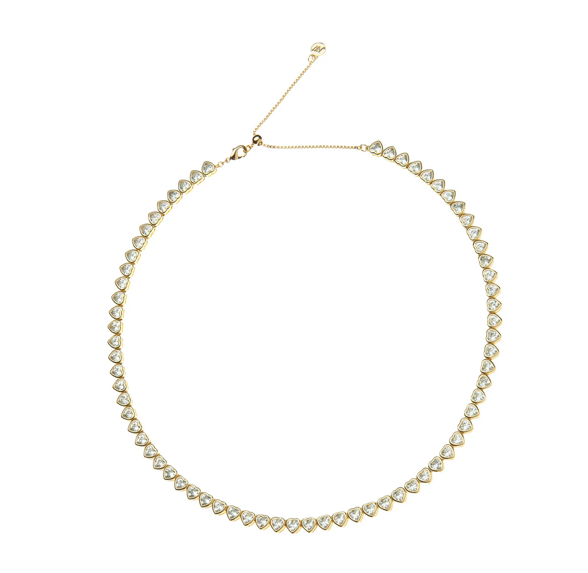 Jane Win Womens Jewelry Made From Love Tennis Necklace in White
