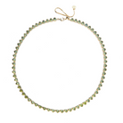 Jane Win Womens Jewelry Made from Love Tennis Necklace - Olive Green
