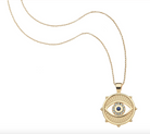 Jane Win Womens Jewelry Protect With an Open Eye Coin Pendant - 18"