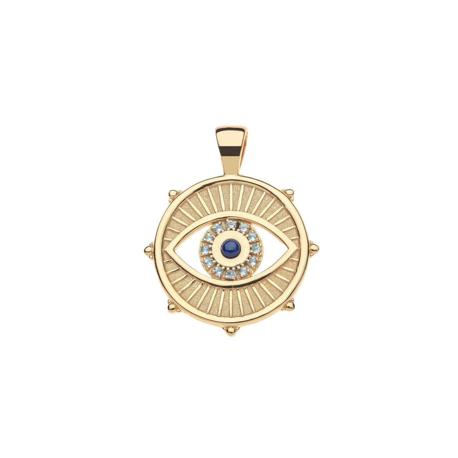 Jane Win Womens Jewelry Protect With an Open Eye Coin Pendant - 18"