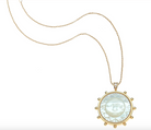 Jane Win Womens Jewelry Strong Ever Shining Sun Carved Stone Pendant - 18"