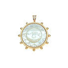 Jane Win Womens Jewelry Strong Ever Shining Sun Carved Stone Pendant - 18"