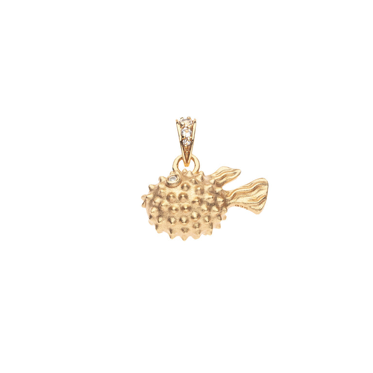 Jane Win Womens Jewelry Strong Puffer Fish Pendant - 16"