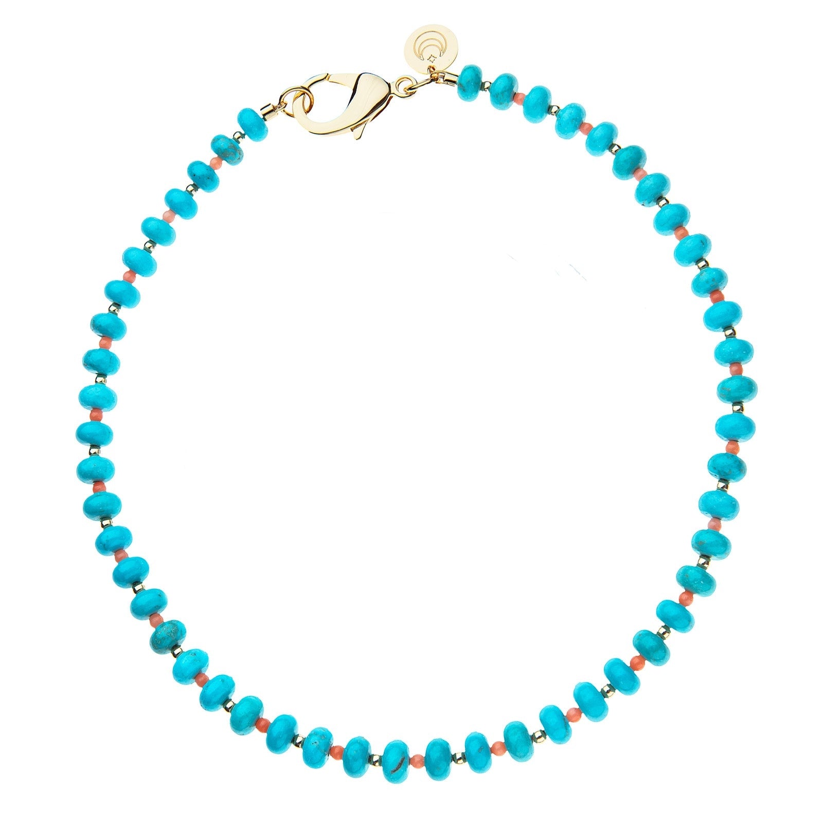 Jane Win Womens Jewelry Turquoise and Coral Beaded Necklace