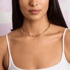 Jane Win Womens Jewelry Wheels of Fortune Chain with Mother of Pearl Bead - 16"