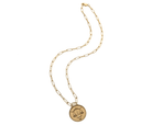 Jane Win Womens Jewelry Zodiac Small Coin Necklace