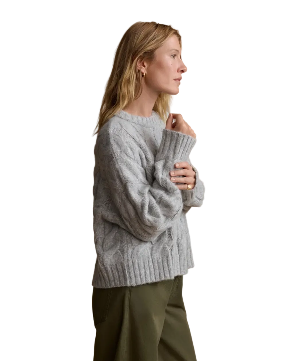 Jenni Kayne Womens Sweaters Cable Serena Crewneck, image 2 of 3