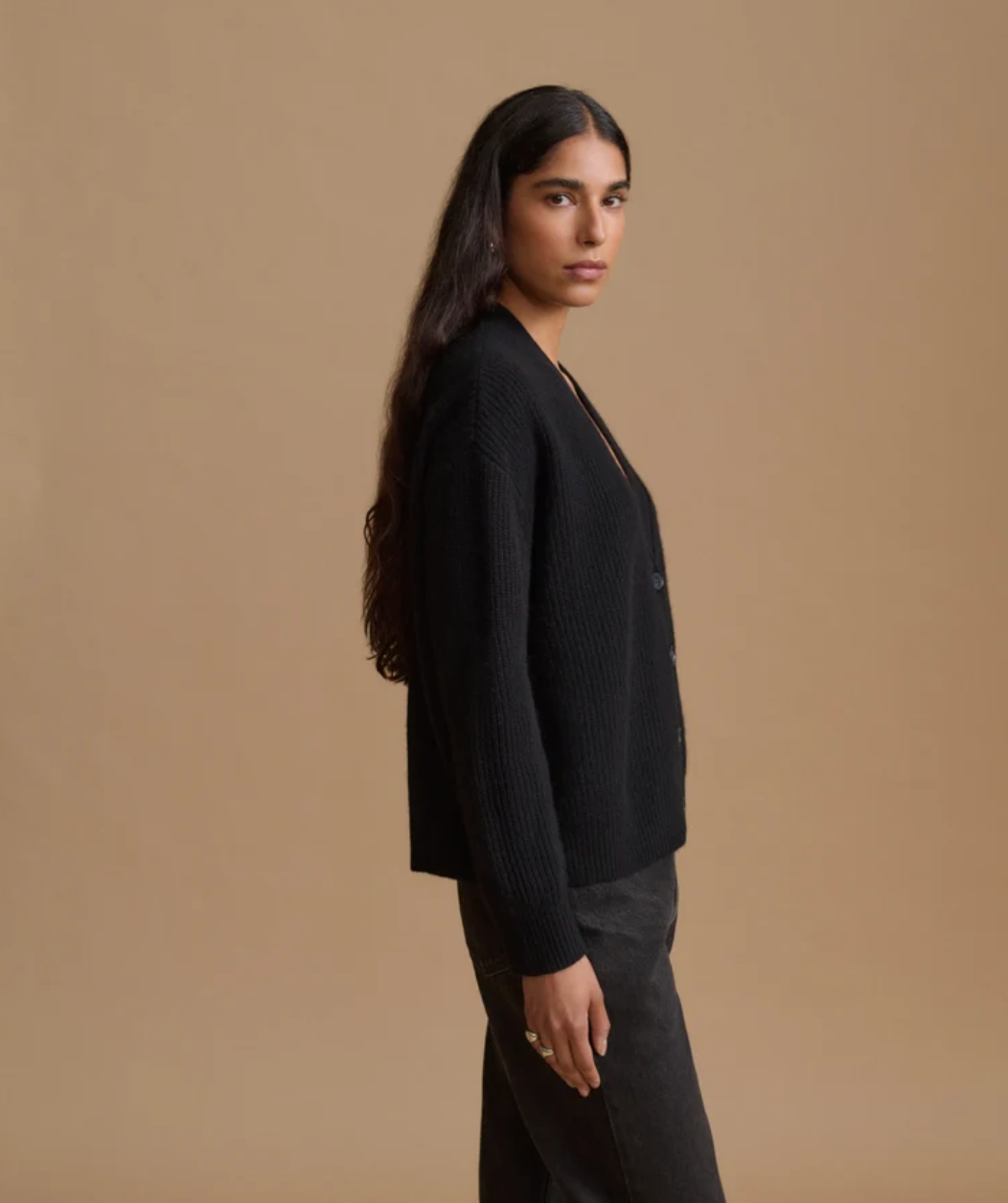 Jenni Kayne Womens Sweaters - Cashmere Cropped Cashmere Cocoon Cardigan, image 3 of 6