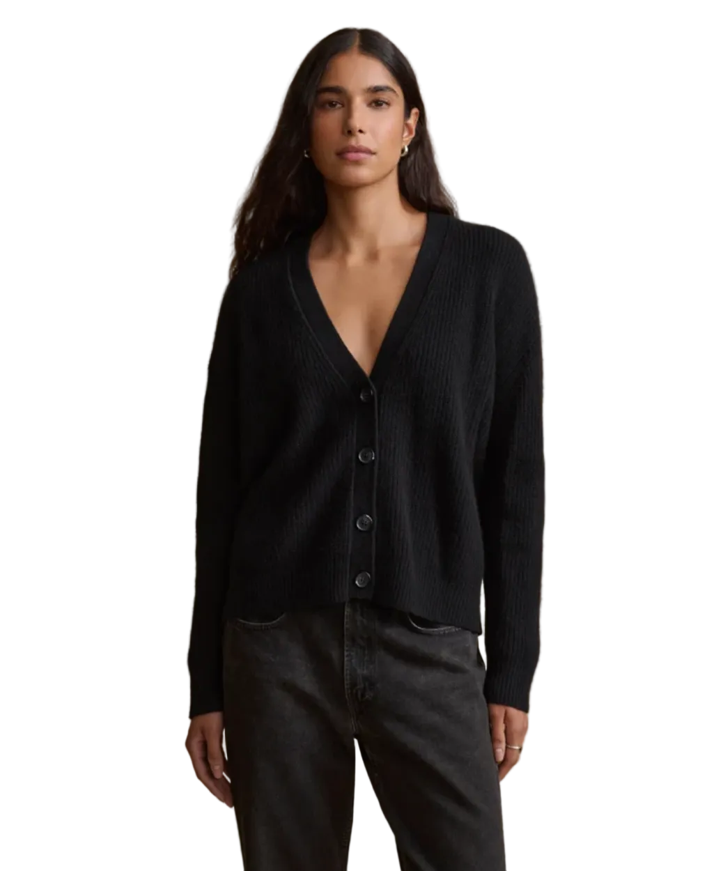 Jenni Kayne Womens Sweaters - Cashmere XSmall / Black Cropped Cashmere Cocoon Cardigan, image 1 of 6