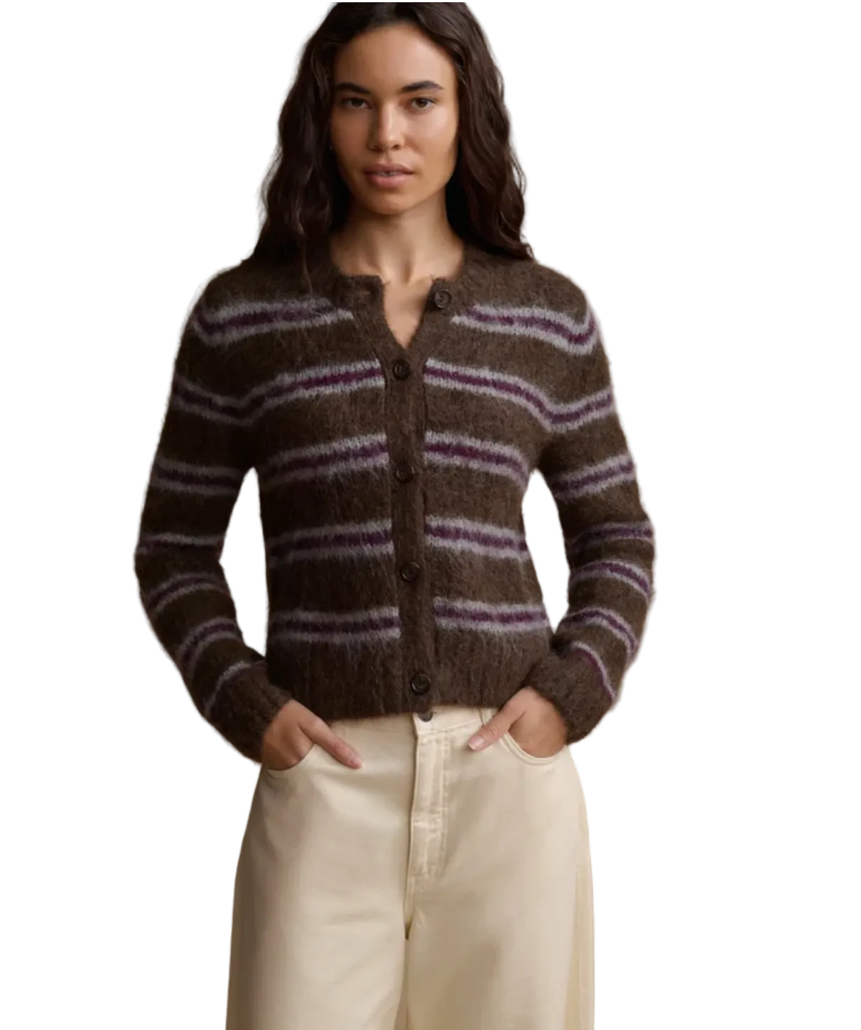 Jenni Kayne Womens Sweaters XSmall / Bordeaux Stripe Timber Cardigan