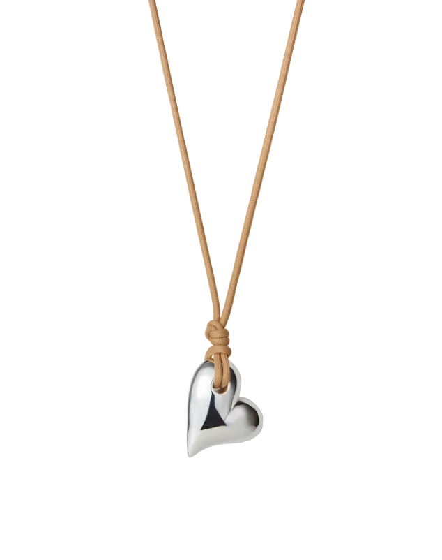 Jenny Bird Womens Jewelry Art Heart On A String Necklace - Silver