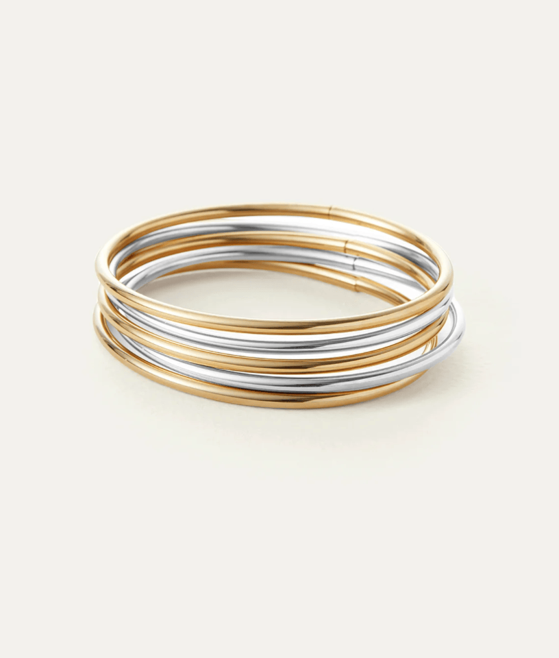 Jenny Bird Womens Jewelry Dane Bangle Set - 5pk L - Two-Tone