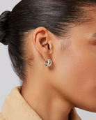 Jenny Bird Womens Jewelry Mini Tome Hoop Earrings - Silver