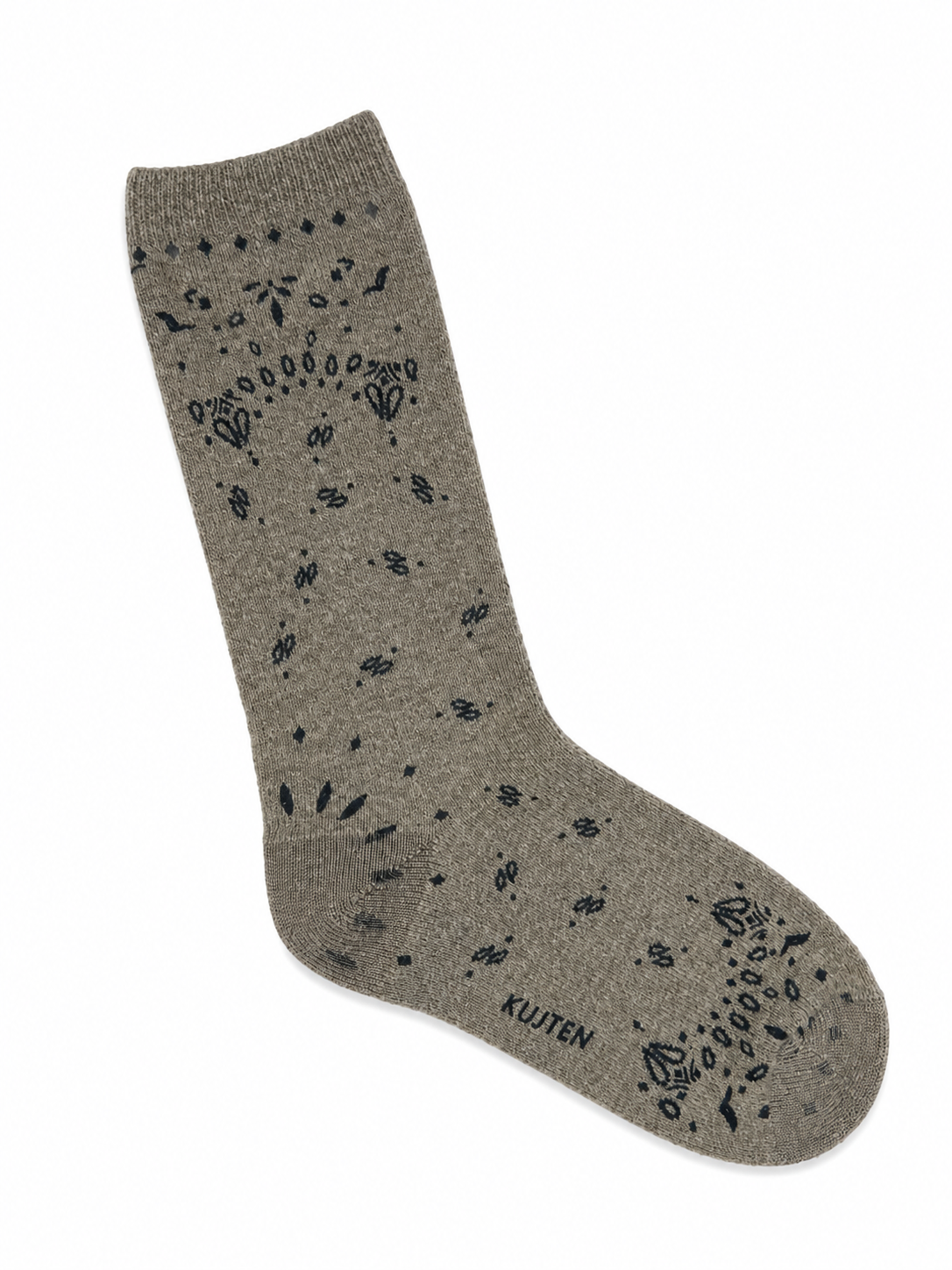 Kujten Womens Accessories Kaki Chine Sig Bandana Socks