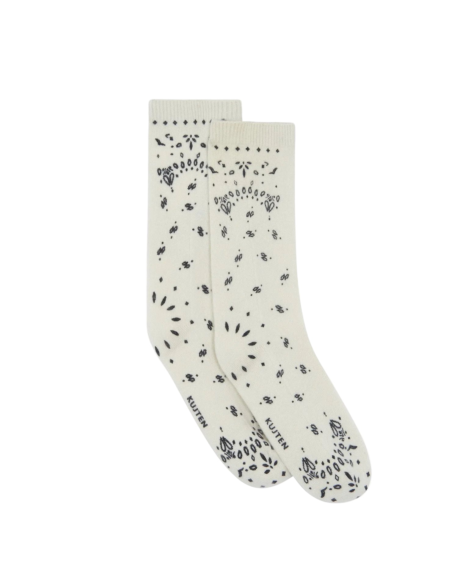 Kujten Womens Accessories Blanc Noir Sig Bandana Socks