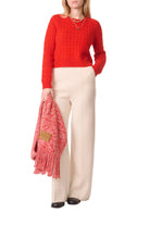 Kujten Womens Sweaters - Cashmere 2 / Orange Rosso Caroline Cable Sweater