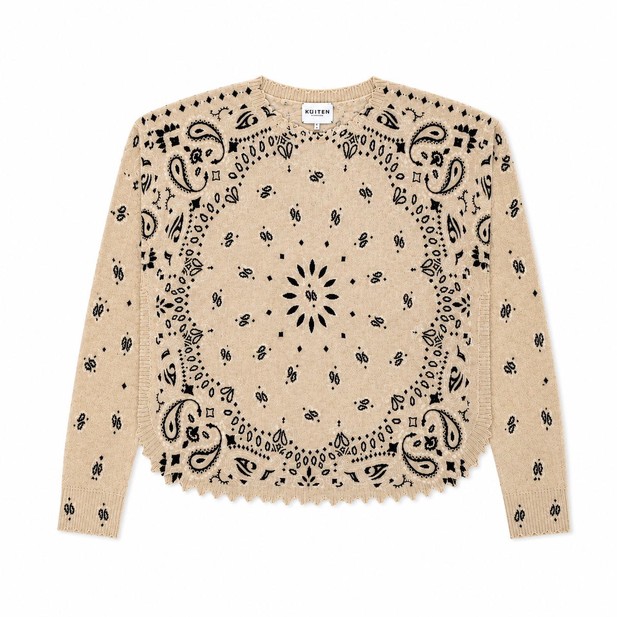 Kujten Womens Sweaters - Cashmere Mela Bandana Bico Sweater