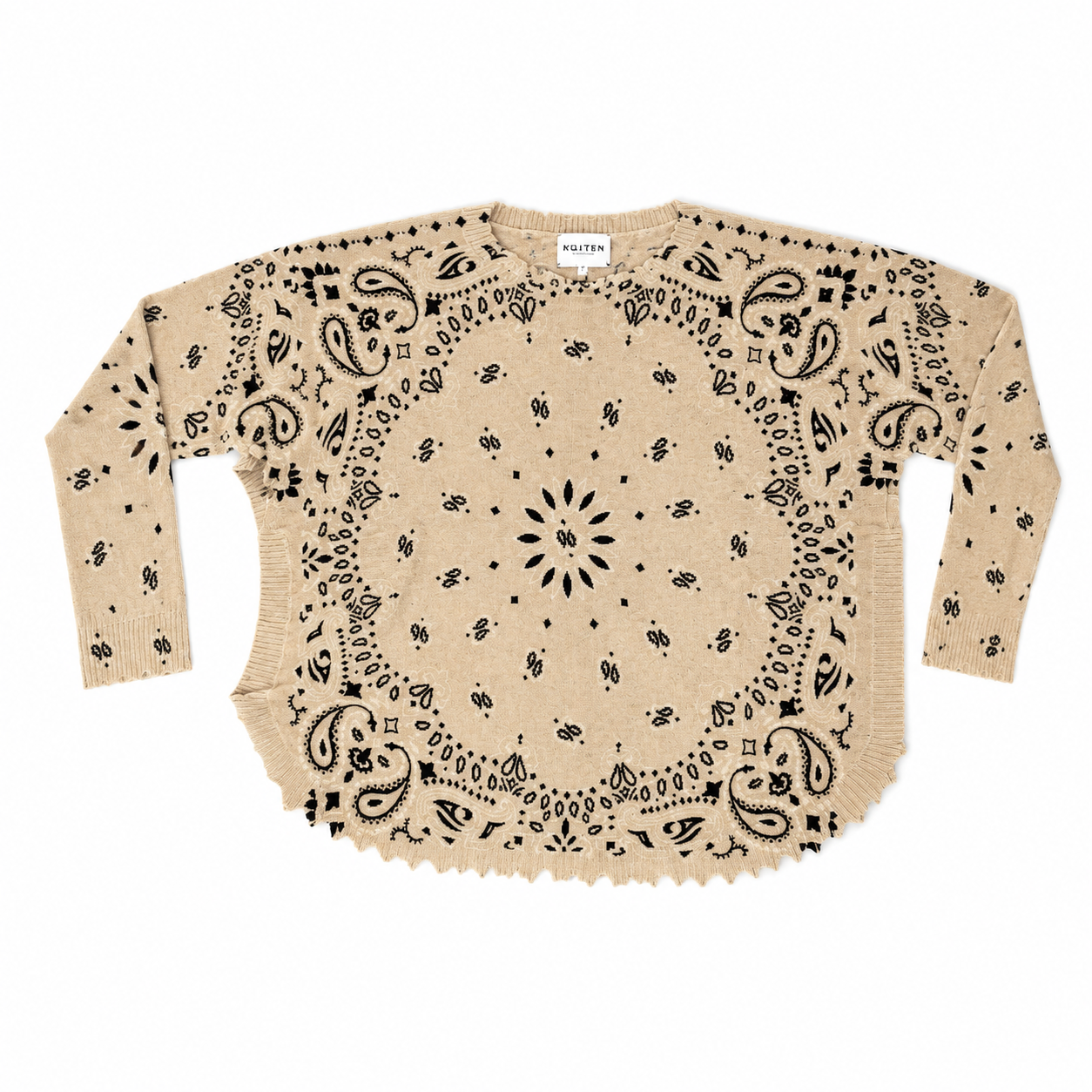 Kujten Womens Sweaters - Cashmere 1 / Marron Organi Mela Bandana Bico Sweater