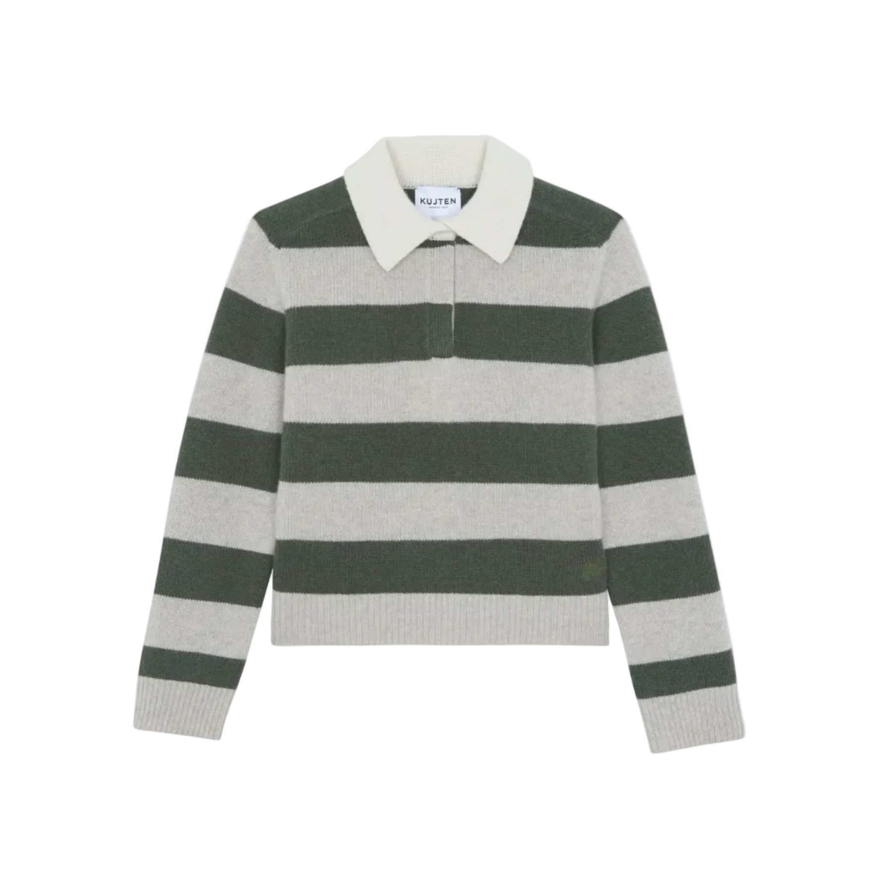 Kujten Womens Sweaters - Cashmere 1 / Kaki Fonce Royce Stripe Sweater